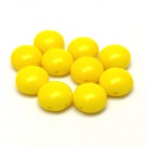 Candy - Cseh préselt kétlyukú gyöngy - Yellow - 8mm