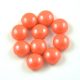 Candy - Czech Pressed Glass Bead - Coral Luster - 8mm