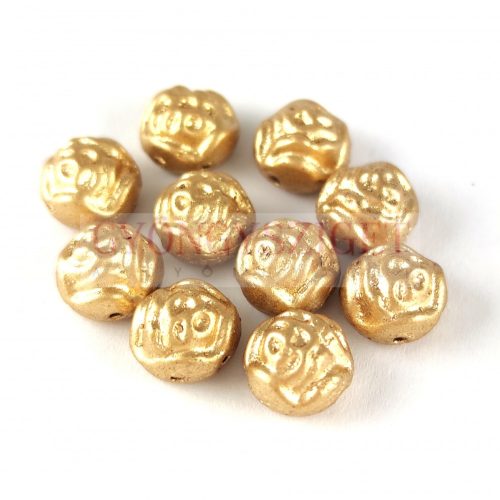 Candy Rose - Czech Pressed Glass Bead - Aztec Gold - 8mm