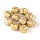 Candy Rose - Czech Pressed Glass Bead - Aztec Gold - 8mm