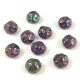 Candy Rose - Czech Pressed Glass Bead - Jet Metallic Purple Iris - 8mm