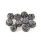 Candy Rose - Czech Pressed Glass Bead - Jet - 8mm