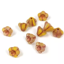 Cseh préselt harangvirág gyöngy - 4x6mm