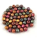 Czech Firepolished Round Glass Beads - 3mm
