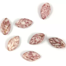 Cseh préselt levél gyöngy - 7x11mm