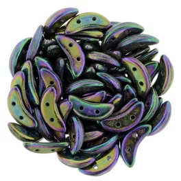 Czech Mates Crescent - Kétlyukú félhold gyöngy - 10 mm
