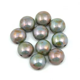 Candy - Cseh préselt kétlyukú gyöngy - 6mm, 8mm és 12mm