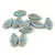 Cherry Leaf gyöngy - végén fúrt cseh préselt gyöngy - Alabaster Brown Blue Luster - 6x10mm