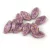 Cherry Leaf gyöngy - végén fúrt cseh préselt gyöngy - Alabaster Brown Purple Luster - 6x10mm