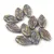 Cherry Leaf gyöngy - végén fúrt cseh préselt gyöngy - Alabaster Brown Violet Luster - 6x10mm