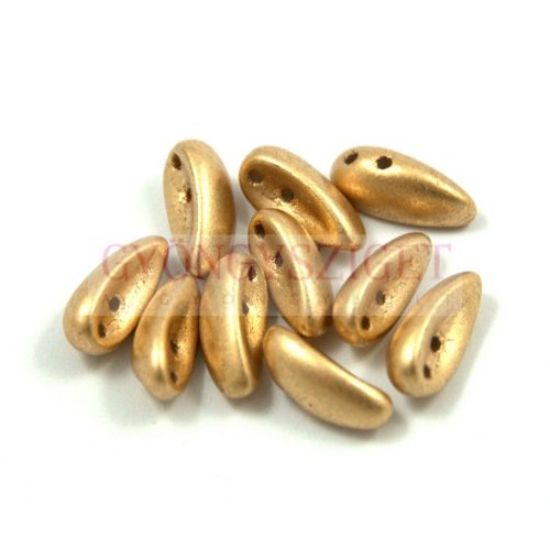 Chilli - cseh préselt kétlyukú gyöngy - aztec gold - 4x11mm