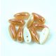 Chilli - cseh préselt kétlyukú gyöngy - alabaster peach luster - 4x11mm
