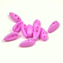 Chilli - Czech 2 Hole Glass Bead - pastel violet - 4x11mm