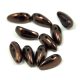Chilli - Czech 2 Hole Glass Bead - eggplant bronze - 4x11mm