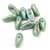Chilli - cseh préselt kétlyukú gyöngy - Turquoise Blue Gold Splash - 4x11mm