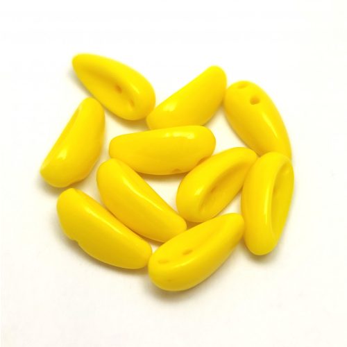 Chilli - Czech 2 Hole Glass Bead - Yellow  - 4x11mm