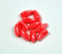   Chilli - cseh préselt kétlyukú gyöngy - Opaque Red Luster - 4x11mm
