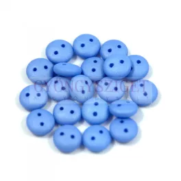   Cseh préselt kétlyukú lencse gyöngy - Silk Satin Sapphire -6mm