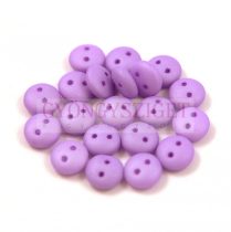   Cseh préselt kétlyukú lencse gyöngy - Silk Satin Purplec -6mm