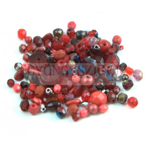 Cseh gyöngy mix - Red - 10g