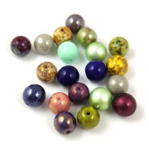 Czech pressed mixed beads - 8mm - 20db
