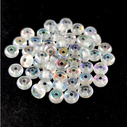 Czech pressed rondelle bead - Silver Lined Crystal AB - 2.5 x 4 mm
