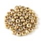 Czech pressed rondelle bead - Alabaster Brown Cream Luster - 2.5 x 4 mm