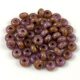 Czech pressed rondelle bead - Alabaster Purple Brown Luster - 2.5 x 4 mm