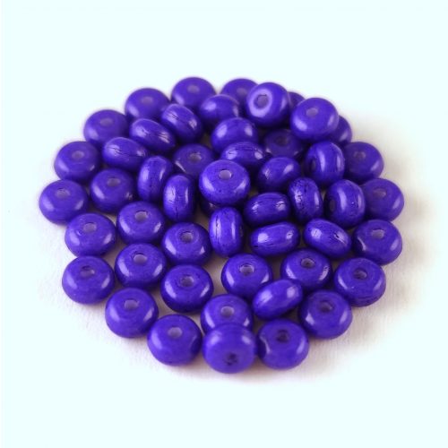 Czech pressed rondelle bead - Alabaster Violet - 2.5 x 4 mm