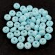 Czech pressed rondelle bead - Alabaster Milky Turquoise Blue  - 2.5 x 4 mm