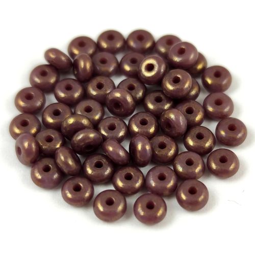 Czech pressed rondelle bead - Purple Bronze Luster - 2.5 x 4 mm