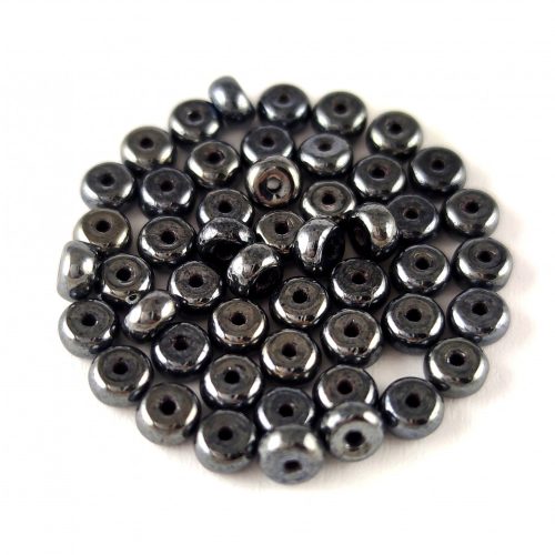 Czech pressed rondelle bead - Hematit - 2.5 x 4 mm
