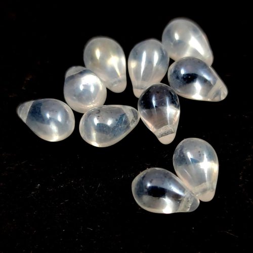 Drop - Czech Pressed Glass Bead - Crystal Pearl Luster - 6x9mm
