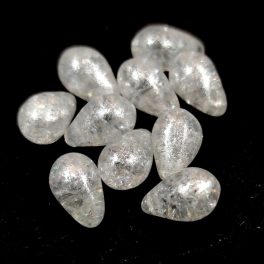 Drop - Czech Pressed Glass Bead - Cracked Crystal - 6x9mm