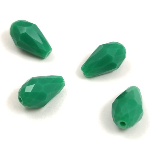Faceted Glass Bead - Teardrop - 15x10mm - Turquoise Green