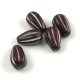 Drop Melon csepp gyöngy - Dark Red Travertine Silver - 13x8mm