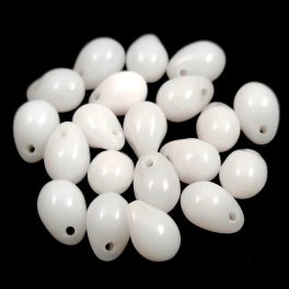 Drop - Czech Pressed Glass Bead - Alabaster - 5x7mm