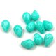 Drop - Czech Pressed Glass Bead - Milky Green Turquoise - 6x9mm