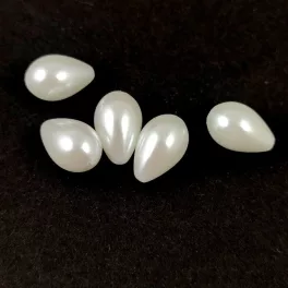 Imitation pearl drop bead - Pearl White - 13x9mm