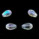 Firepolished Faceted Glass Bead - Teardrop - 12x8mm - Crystal AB