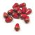 Teardrop - Czech Firepolished Faceted Glass Bead - 8x6mm - Red Bronz