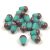 Teardrop - Czech Firepolished Faceted Glass Bead - 8x6mm - Turquoise Green Bronze