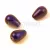 Oriental Pressed Glass Bead - Teardrop - 13x8mm - Matt Metallic Indigo