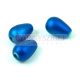 Oriental Pressed Glass Bead - Teardrop - 13x8mm - Matt Metallic Blue