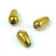 Oriental Pressed Glass Bead - Teardrop - 13x8mm - Metallic Gold