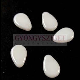   Drop - Czech Pressed Glass Bead - Alabaster Luster - 9x11mm (top drilled)
