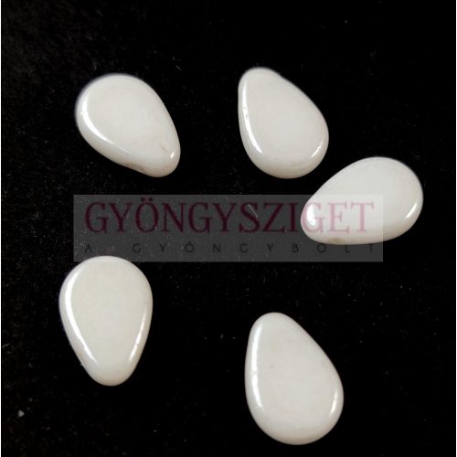 Drop - Czech Pressed Glass Bead - Alabaster Luster - 9x11mm (top drilled)