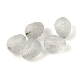 Drop Melon bead - Etched Crystal Silver - 11x9mm