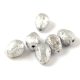 Drop Melon bead - Etched Silver - 11x9mm