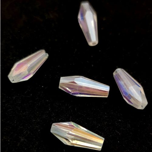 Faceted Glass Bead - Teardrop - 15x6mm - Crystal AB